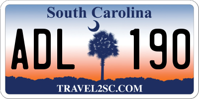 SC license plate ADL190