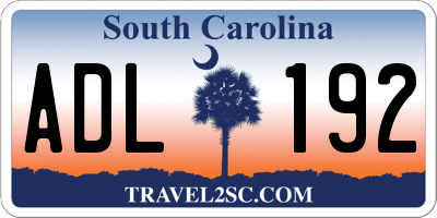 SC license plate ADL192