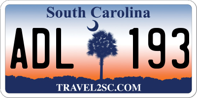 SC license plate ADL193
