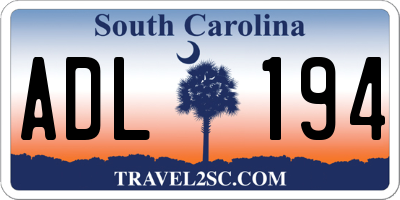 SC license plate ADL194