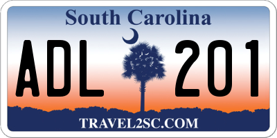 SC license plate ADL201