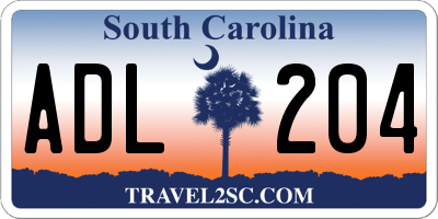 SC license plate ADL204