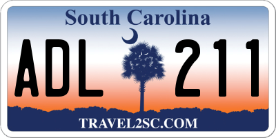 SC license plate ADL211