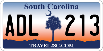 SC license plate ADL213