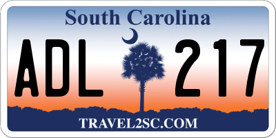 SC license plate ADL217