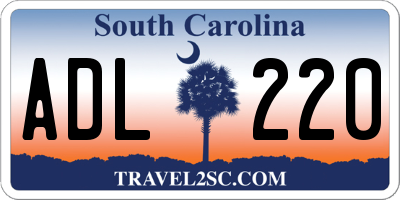 SC license plate ADL220