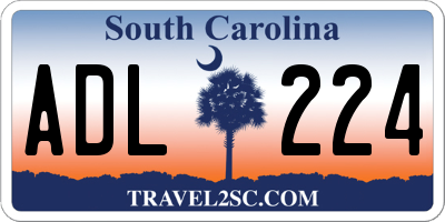 SC license plate ADL224