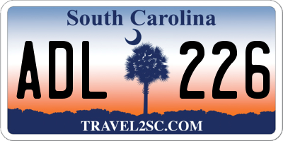 SC license plate ADL226