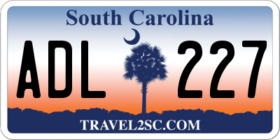 SC license plate ADL227