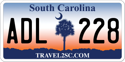 SC license plate ADL228