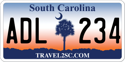 SC license plate ADL234