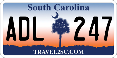 SC license plate ADL247