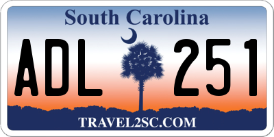 SC license plate ADL251