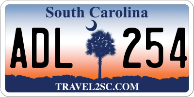 SC license plate ADL254