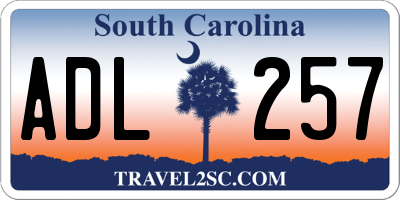 SC license plate ADL257