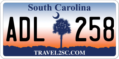 SC license plate ADL258