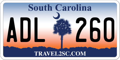 SC license plate ADL260
