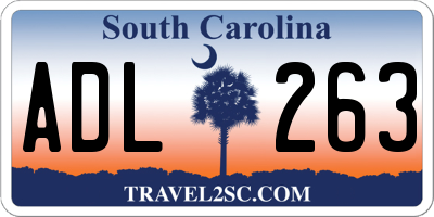 SC license plate ADL263
