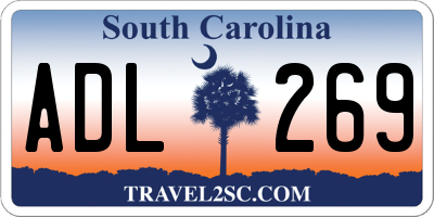 SC license plate ADL269