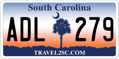 SC license plate ADL279