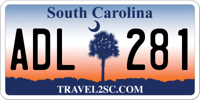SC license plate ADL281