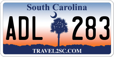 SC license plate ADL283