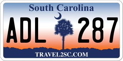 SC license plate ADL287