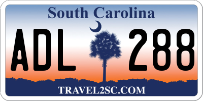 SC license plate ADL288