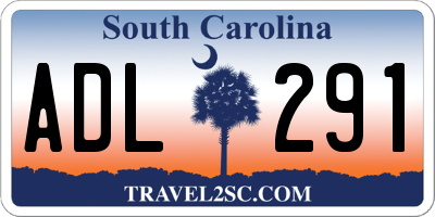 SC license plate ADL291