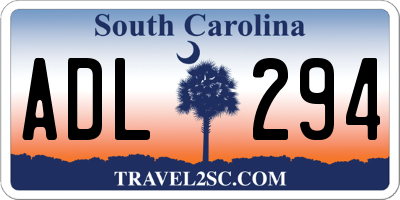 SC license plate ADL294