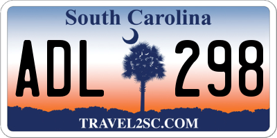 SC license plate ADL298