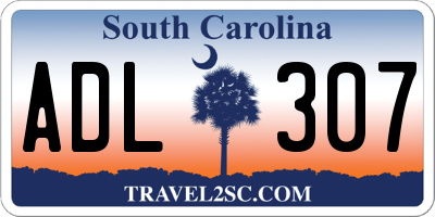SC license plate ADL307