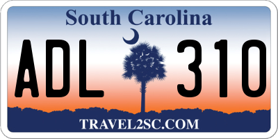 SC license plate ADL310