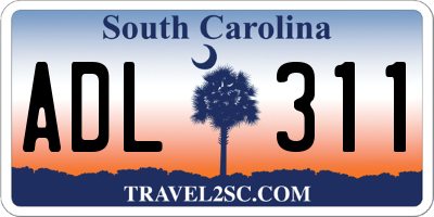 SC license plate ADL311