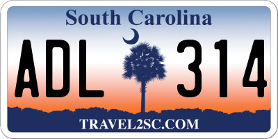 SC license plate ADL314