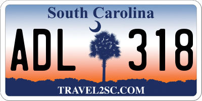 SC license plate ADL318