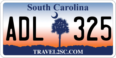 SC license plate ADL325