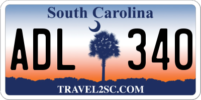 SC license plate ADL340