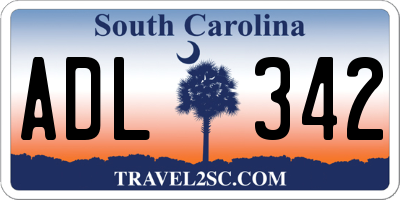 SC license plate ADL342