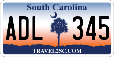 SC license plate ADL345