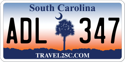 SC license plate ADL347