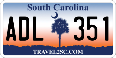 SC license plate ADL351