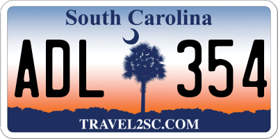 SC license plate ADL354