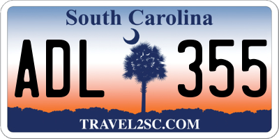SC license plate ADL355