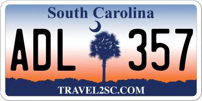 SC license plate ADL357