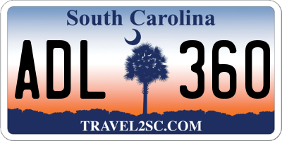 SC license plate ADL360