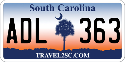 SC license plate ADL363