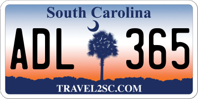 SC license plate ADL365