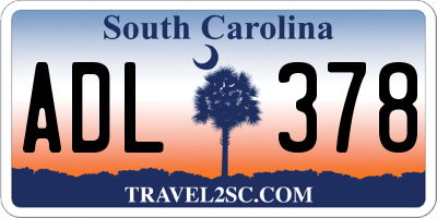 SC license plate ADL378