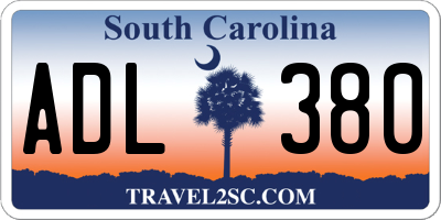 SC license plate ADL380